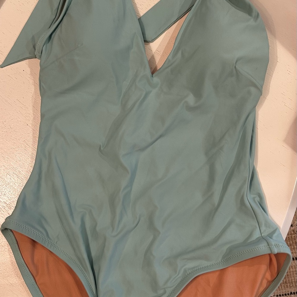 JCrew Light Blue Aqua One-Piece Swimsuit